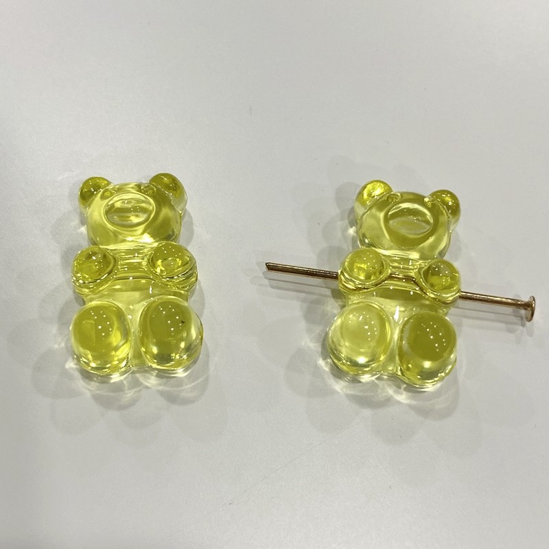 透明压克力抱抱小熊DIY手工制作 发夹  手机链 钥匙链配件详情图5