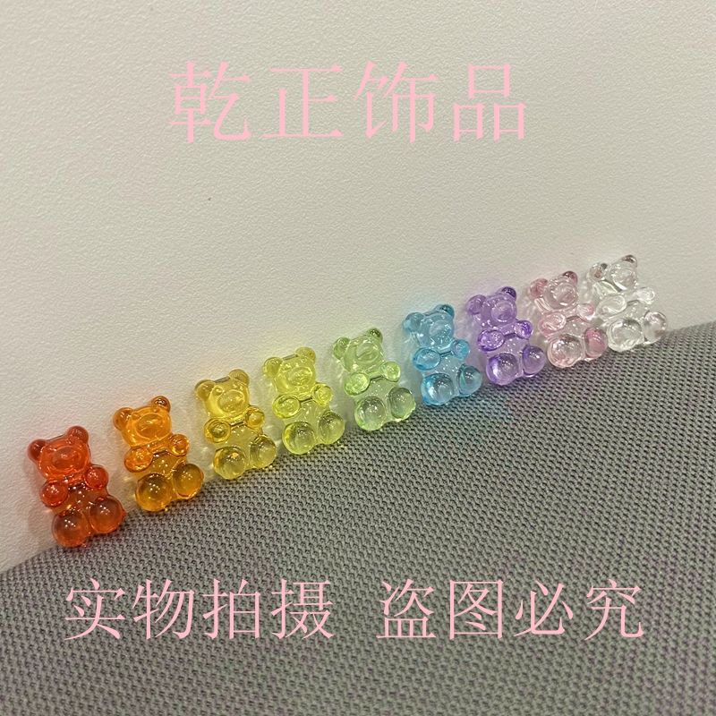 Transparent acrylic hugging bear DIY handcrafted hair clip, mobile phone chain, key chain accessories Application Scenario