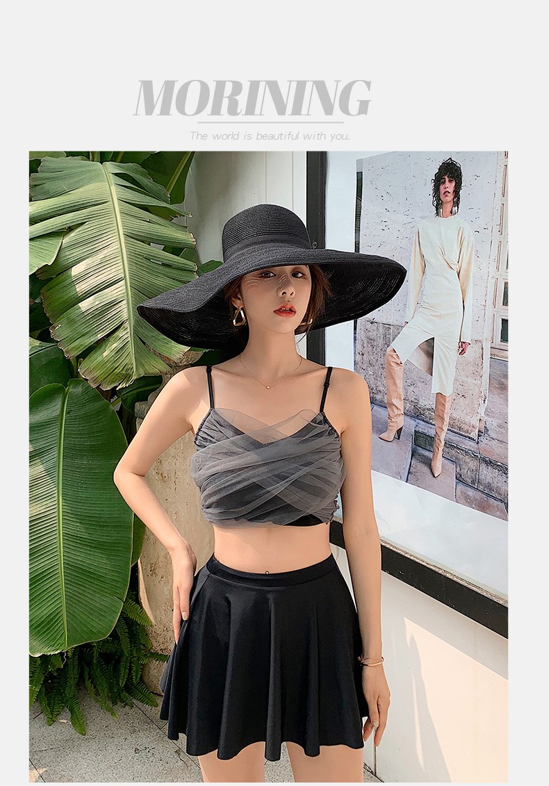 In 2021, The New Model Of Skinny And Conservative Students Bathing Hot Spring Seaside Summer Separate Swimsuit Female Specification drawing