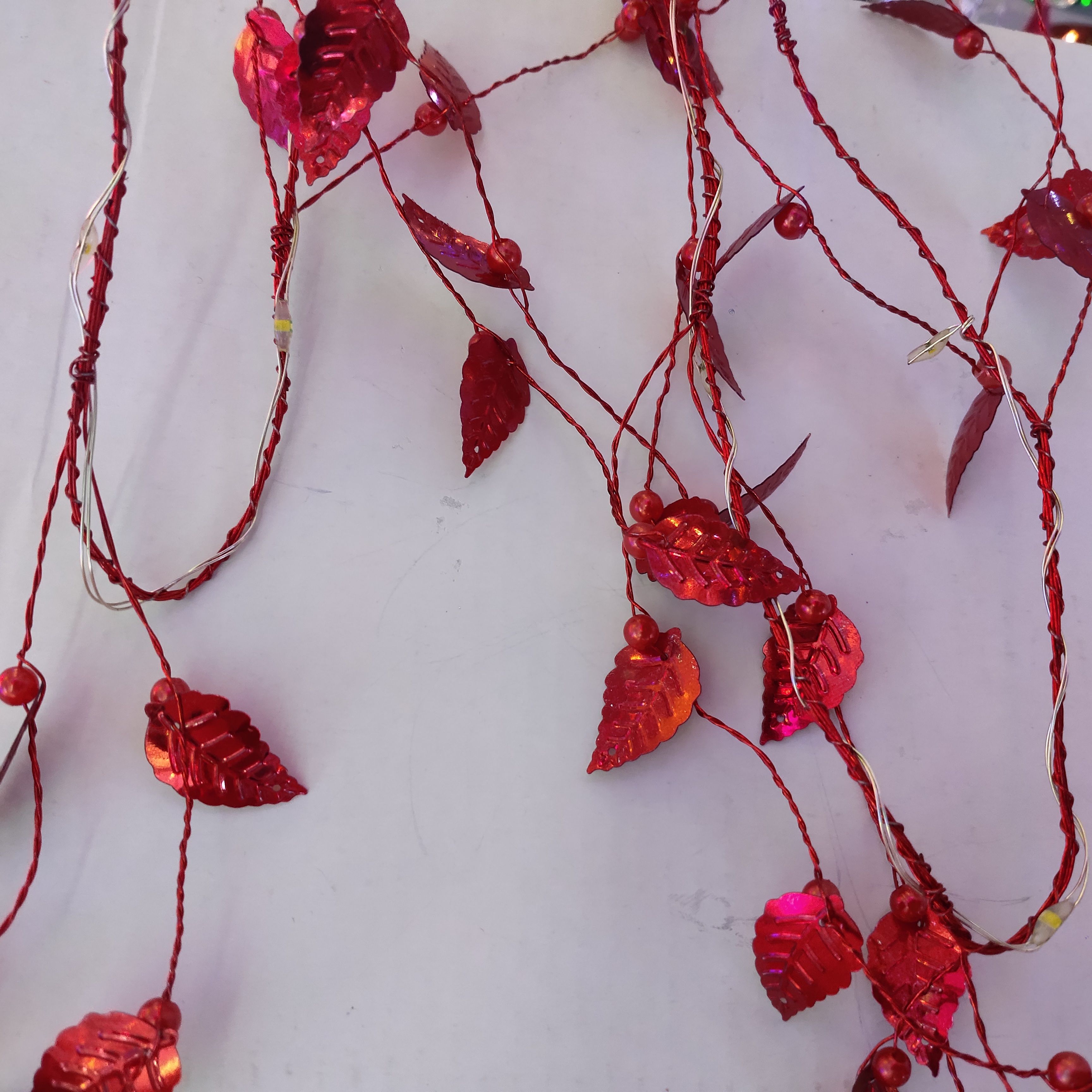 树叶灯串公园别墅圣诞节日装饰彩灯led小彩灯闪灯