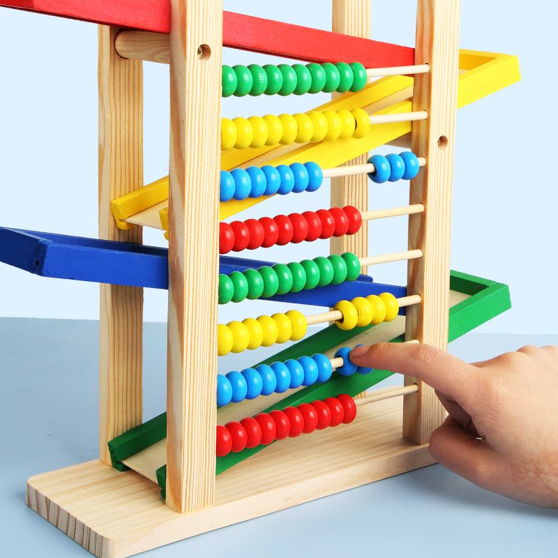 The wooden toy drawing board, abacus, and gliding car are highly entertaining with rich colors. They can exercise babies' hand-eye coordination, visual ability, logical thinking ability, and early education enlightenment training. They are parent-child games Specification image