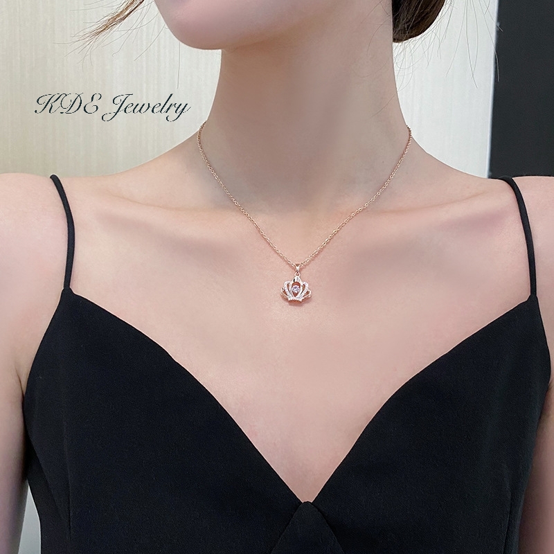 KDE灵动镂空皇冠项链女轻奢小众高级感2021年新款潮锁骨链