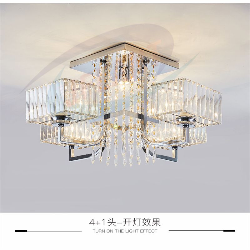 Nordic Restaurant Chandelier Modern Simple Ins Net Red Crystal Living Room Lighting Specification drawing
