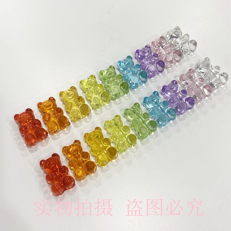 Transparent acrylic hugging bear DIY handcrafted hair clip, mobile phone chain, key chain accessories Item Picture