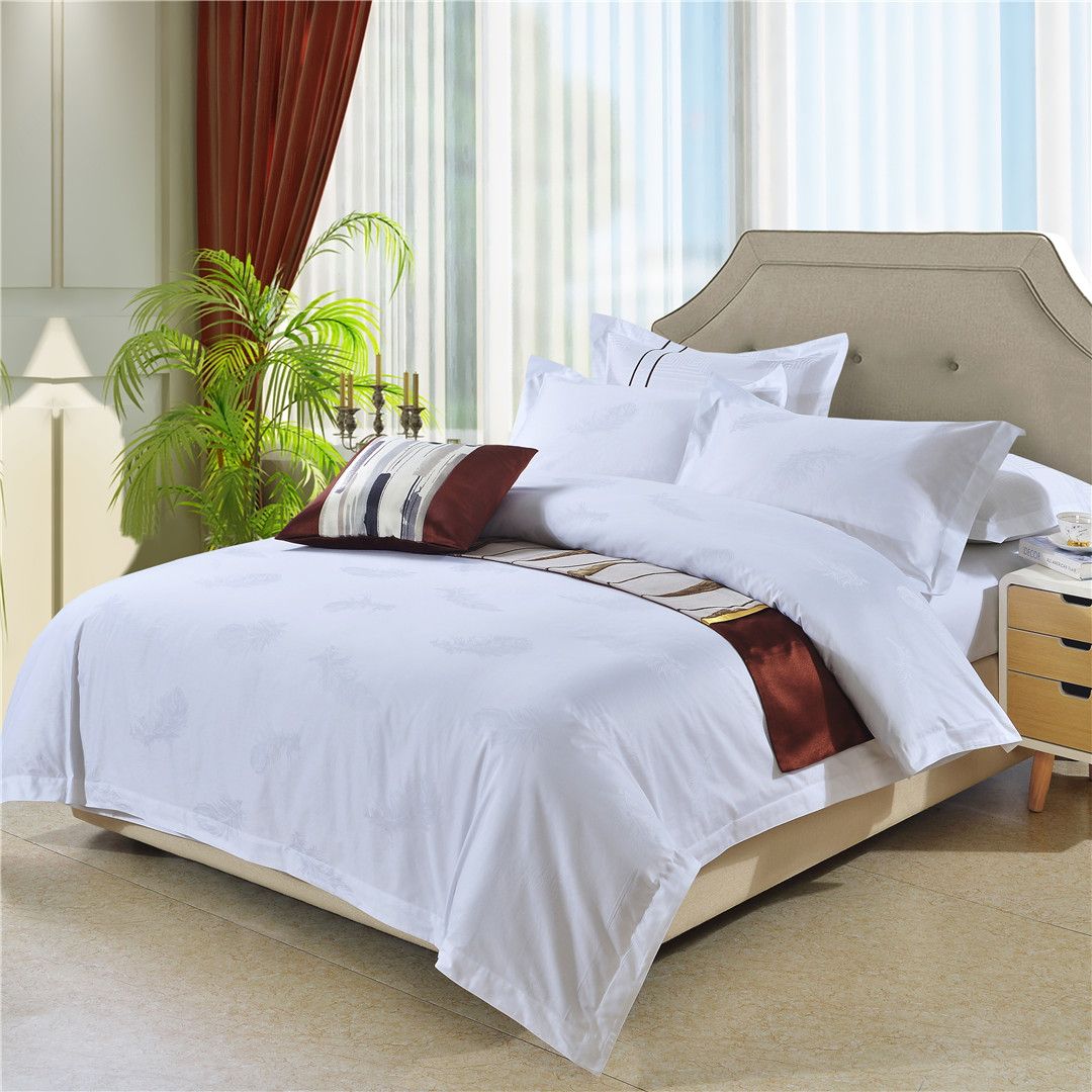 Hotel Guesthouse Guest rooms linen sateen jacquard hotel supplies linen four-piece hotel quilt set
