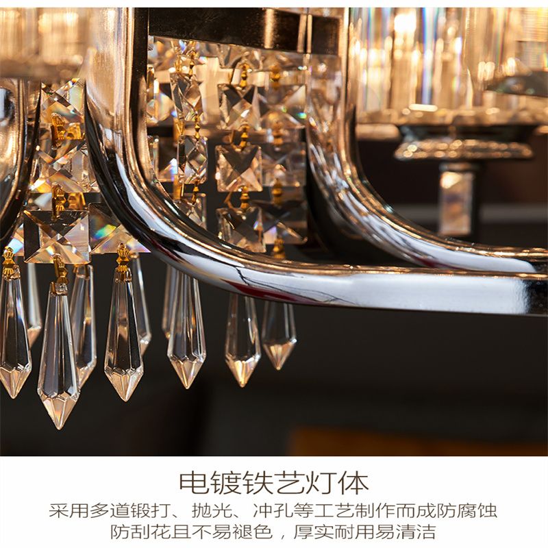 Nordic Restaurant Chandelier Modern Simple Ins Net Red Crystal Living Room Lighting Application Scenario