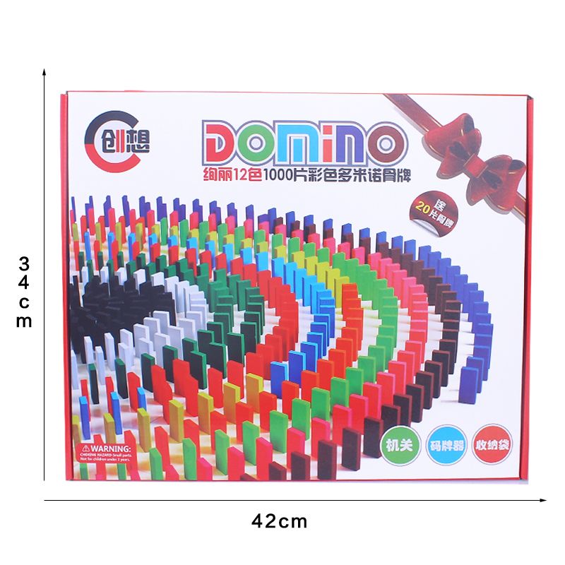 The 1000-piece wooden dominoes are highly fun and colorful, which can exercise babies' hand-eye coordination, visual ability, logical thinking ability, and early education enlightenment training. It is a parent-child game Item Picture