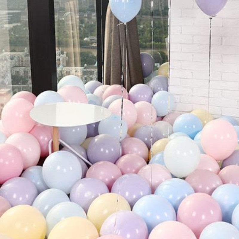 生日派对装饰加厚糖果10寸2.2克乳胶马卡龙色气球结婚房场景布置详情图2