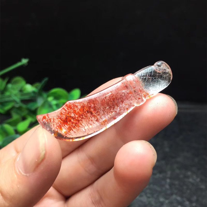 Bright color crystal jewelry natural gold strawberry crystal pendant dly necklace pendant accessory