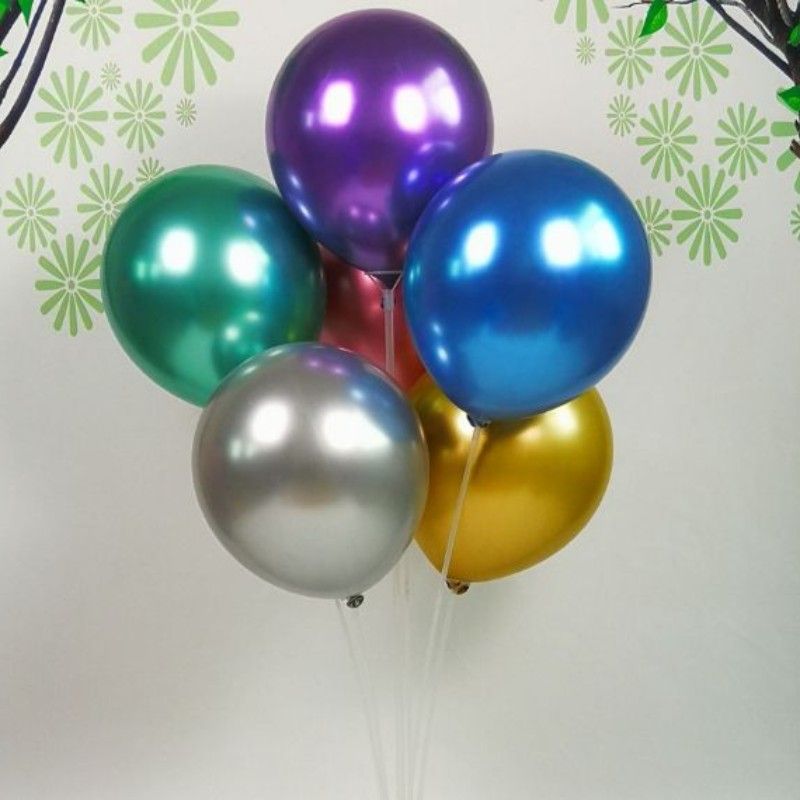 厂家批发12寸2.8克加厚金属色乳胶气球婚庆派对装饰圆形金属气球详情图1