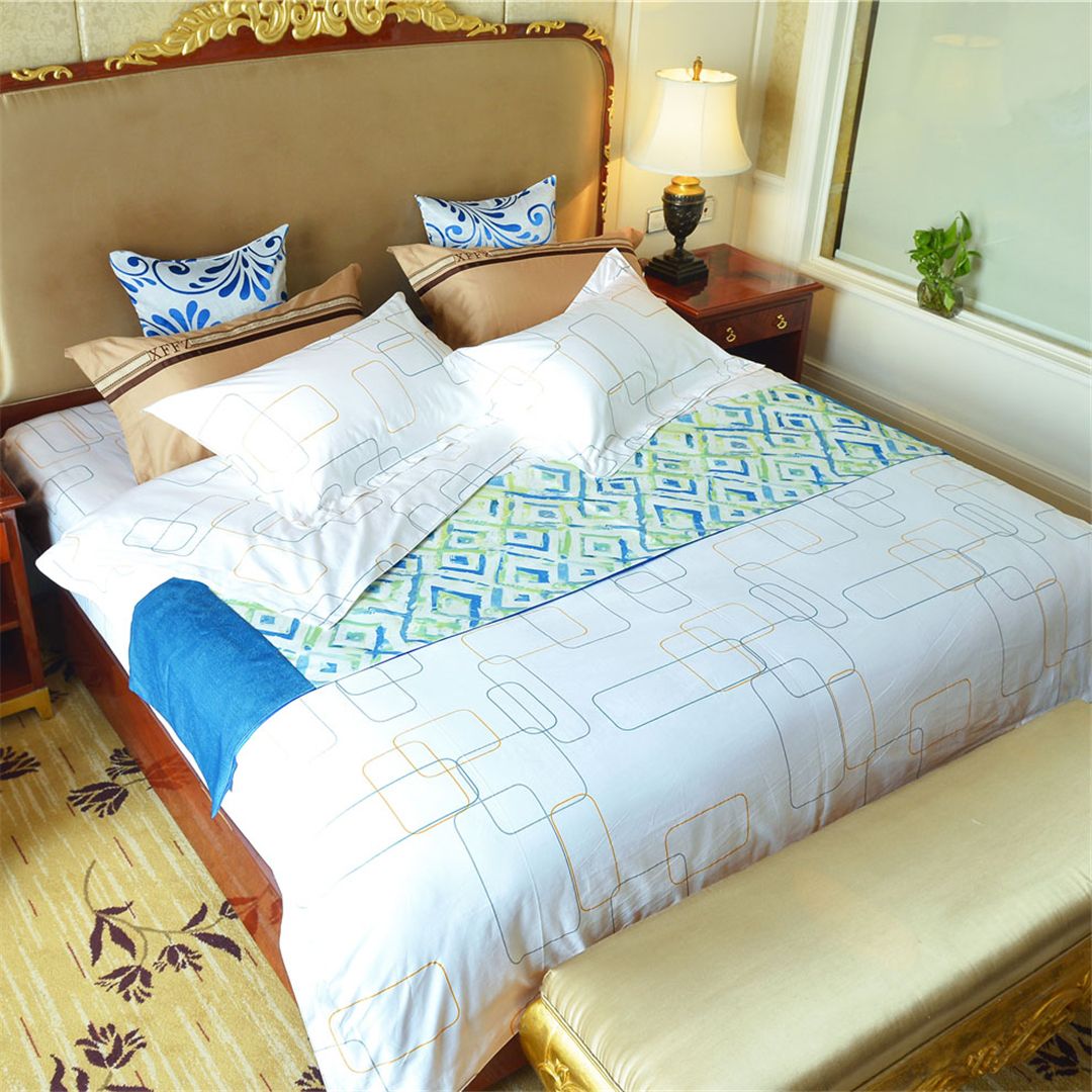 Hotel Guest rooms linen sateen printed bed Hotel supplies Linen four-piece set
