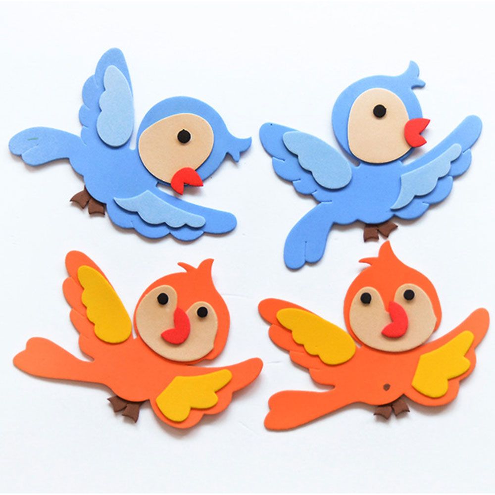 Kindergarten blackboard newspaper bird wall decoration stickers sponge flowers layout classroom