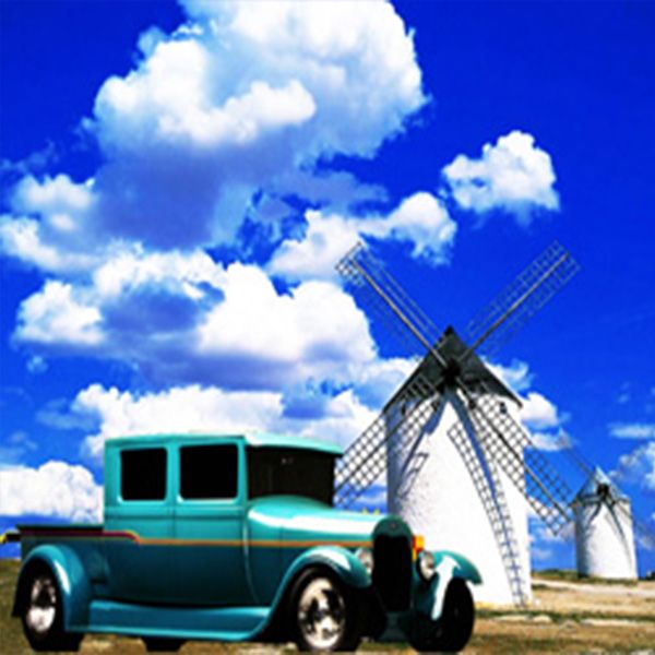 Vintage European And American Decorative Painting Motorcycle Car Classic Car Murals City Landscape Architecture Hotel Bar Coffee Shop Decorative Painting Specification drawing