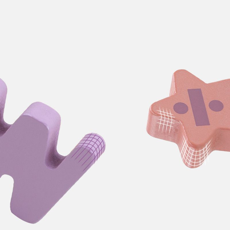 Macaron number and letter recognition, hand-held board, shape recognition, children's early education puzzle board, wooden toys, cross-border Specification image