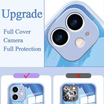 The new oil painting glass Apple 12 phone case with contrasting colors is suitable for the iphone11pro max Full Package 8Plus Specification image