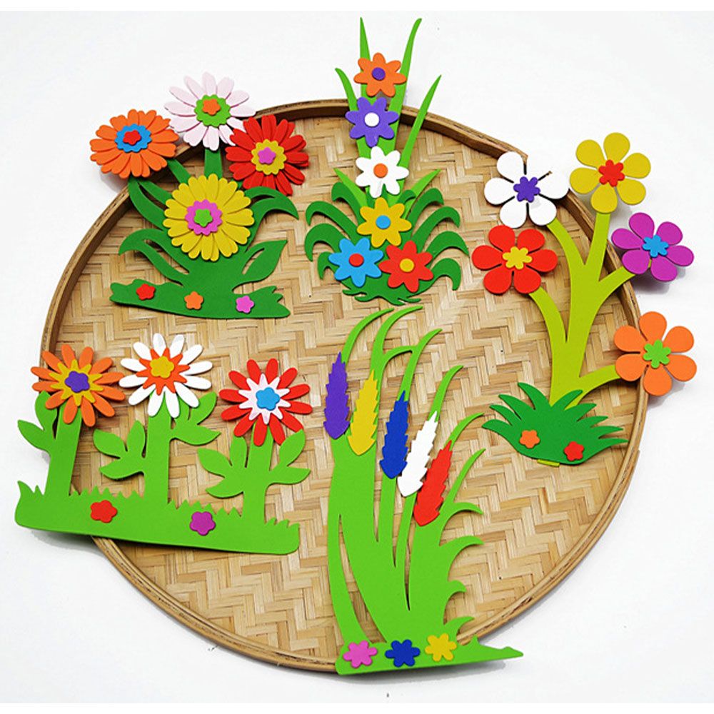 Blackboard newspaper wall decoration stickers sponge flowers layout