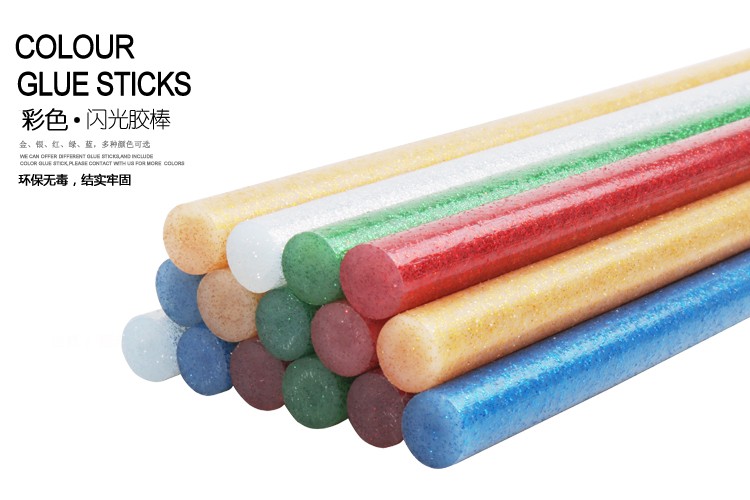 【厂家直销】供应JOER乔尔SGS环保粘性好彩色热熔胶棒，蓝色胶棒详情图4