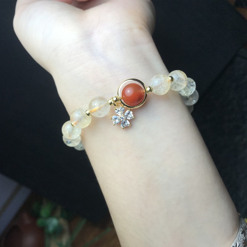 亮彩晶珠宝 天然黄水晶手链女百搭款dly饰品手串礼物详情图5