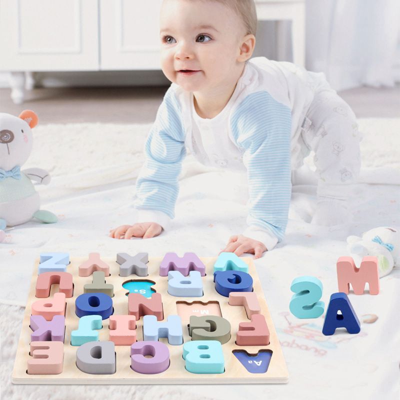Macaron number and letter recognition, hand-held board, shape recognition, children's early education puzzle board, wooden toys, cross-border details Picture