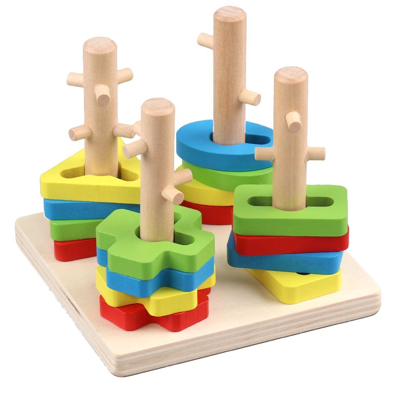 The wooden toy small mechanism column game is highly entertaining and colorful, which can exercise babies' hand-eye coordination, visual ability, logical thinking ability, and early education enlightenment training. It is a parent-child game Application Scenario