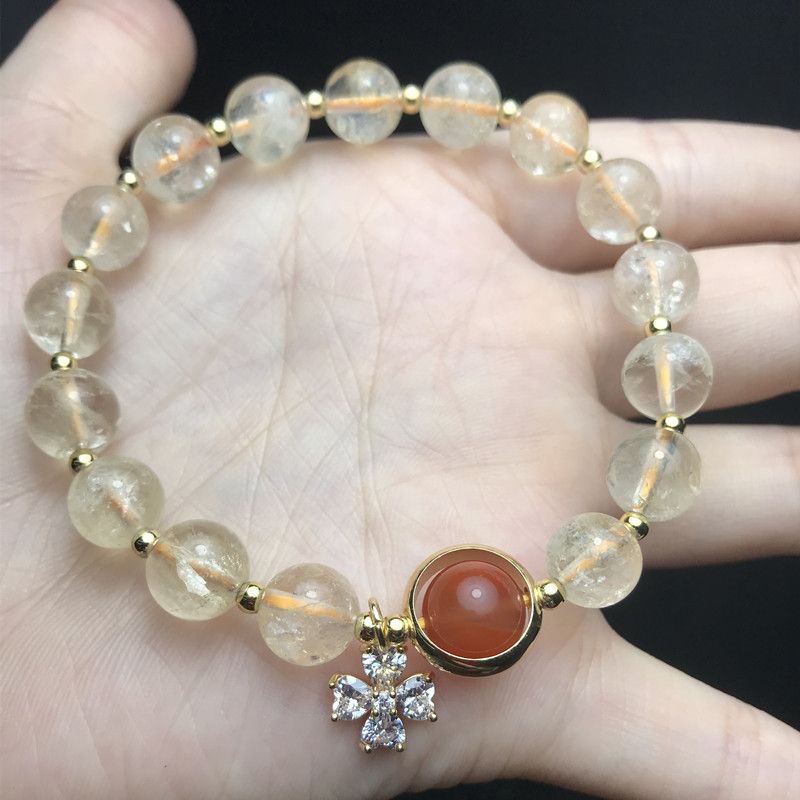 亮彩晶珠宝 天然黄水晶手链女百搭款dly饰品手串礼物图