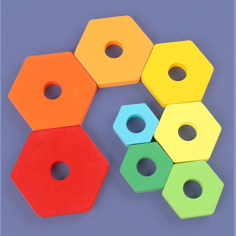The wooden toy pagoda beading game is highly entertaining and colorful. It can exercise babies' hand-eye coordination, visual ability, logical thinking ability, and is an early education enlightenment training game for parents and children Specification image