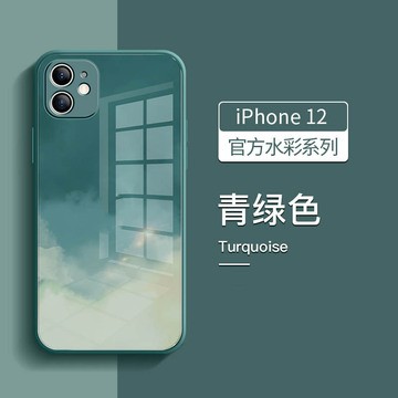 The new oil painting glass Apple 12 phone case with contrasting colors is suitable for the iphone11pro max Full Package 8Plus detail image 9