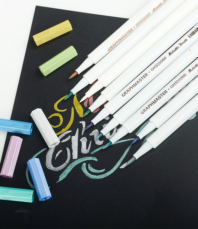 马克笔金属油漆笔软头闪光笔DIY相册涂鸦笔水性记号笔 彩色笔套装详情图1