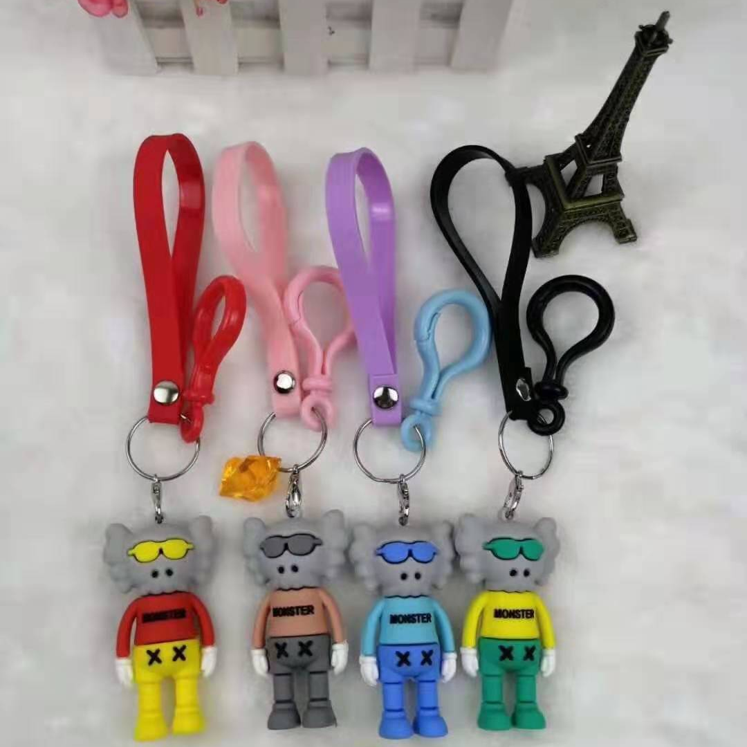 Three dimensional key chain cow fruit three piece set 3