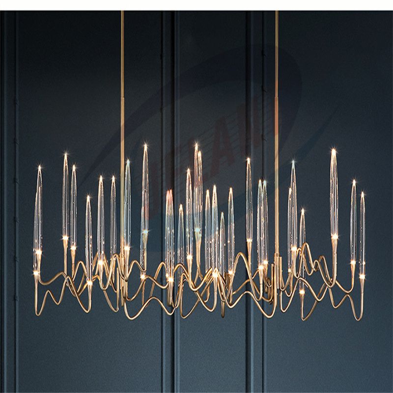 European All Copper Crystal Chandelier Living Room Lamp Atmospheric Crystal Lamps Specification drawing