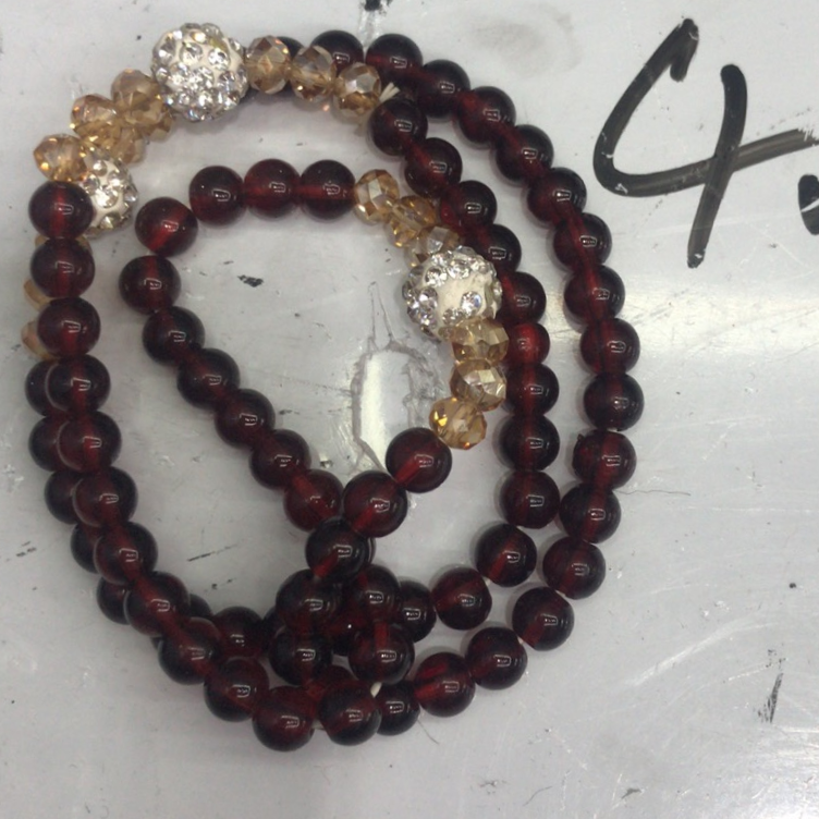 Fashionable natural stone crystal single circle bracelet garnet crystal with yellow crystal beads