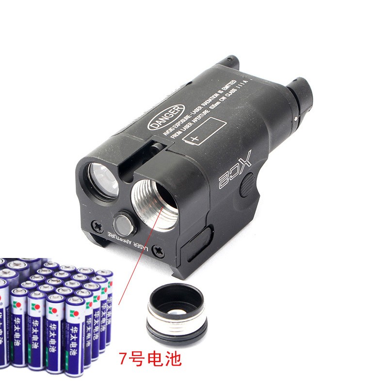 Todo metal XC2 bolsillo bajo colgante LED luz brillante linterna táctica rojo láser mira detail image 8