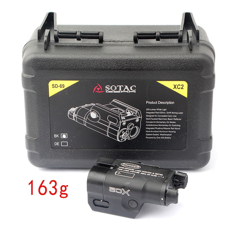 Todo metal XC2 bolsillo bajo colgante LED luz brillante linterna táctica rojo láser mira detail image 9