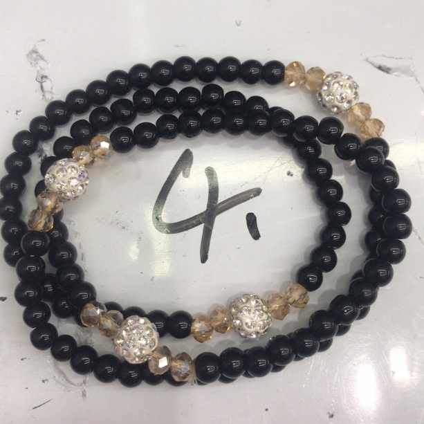 Fashionable natural stone crystal bracelet Black crystal with yellow crystal beads