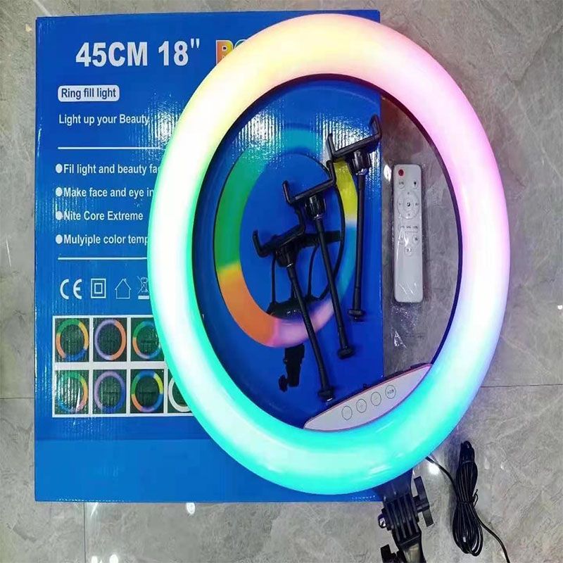 Live streaming light, fill light, LED light, photography light, anchor beauty light, seven-color light, 18-inch RGB live streaming fill light Item Picture