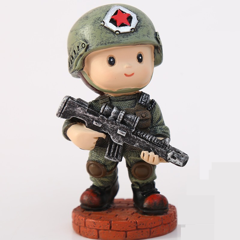 包邮创意车载汽车摆件特种兵手绘树脂家居蛋糕仪表台公仔详情图3