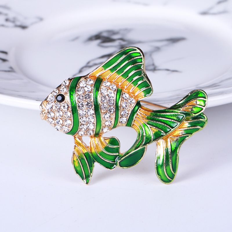 Foreign trade hot drop oil fish brooch