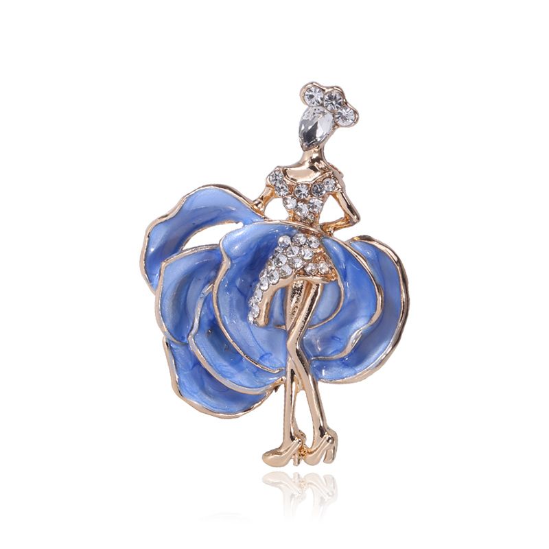 Foreign trade hot drop oil little girl brooch