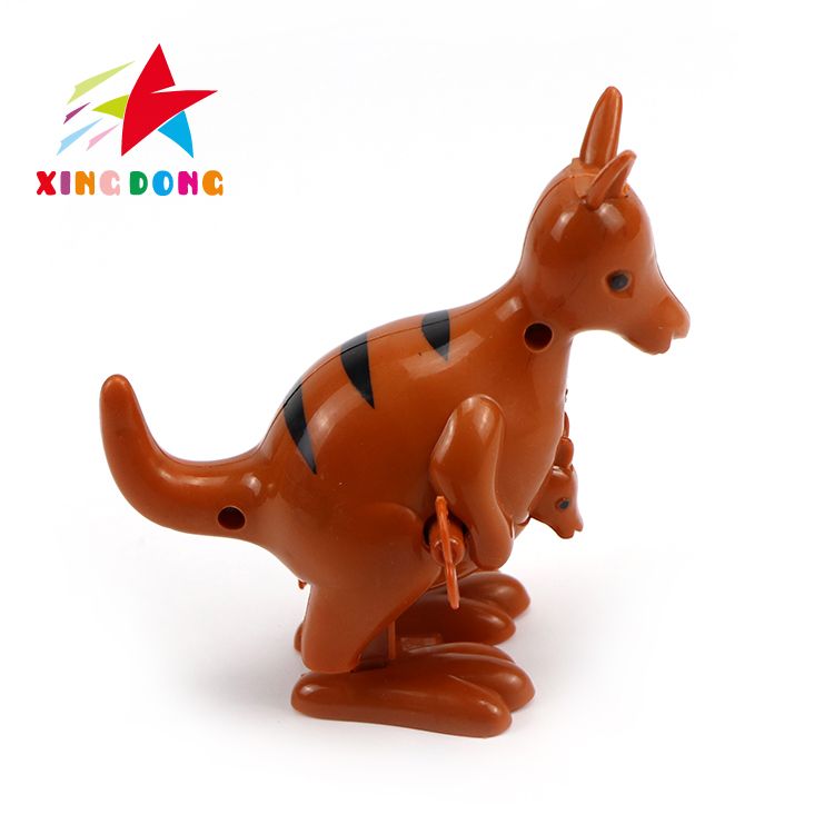 When children's toys are wound up and jump, they can run. A wind-up kangaroo toy details Picture