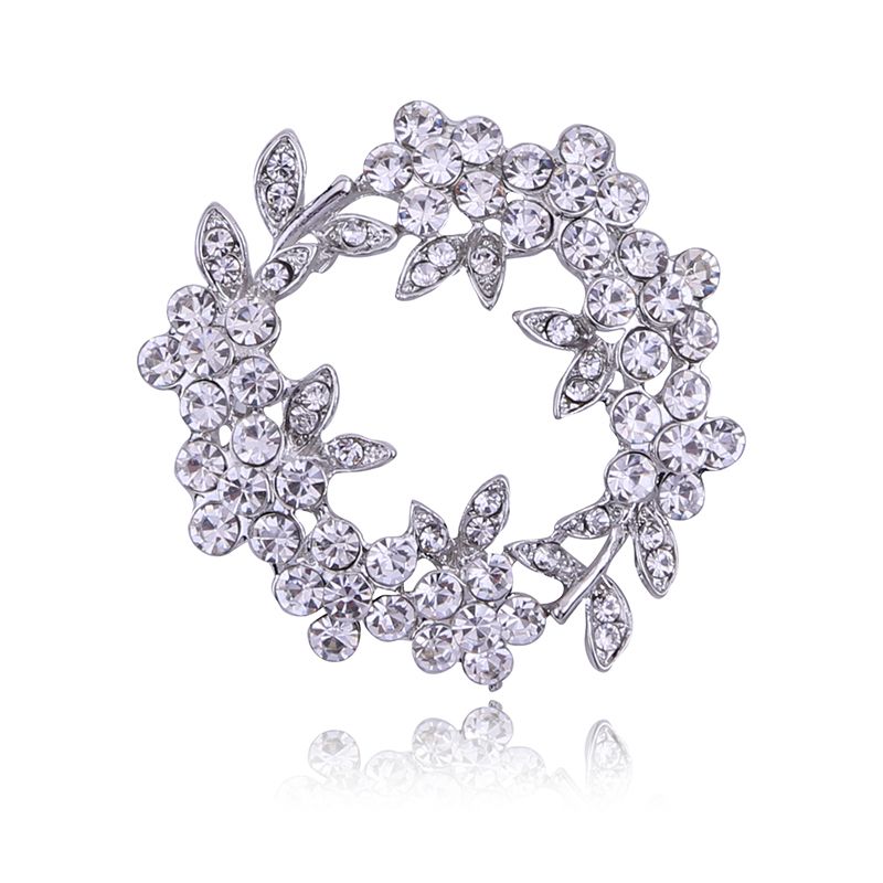 Foreign trade hot-selling rhinestone wreath brooch
