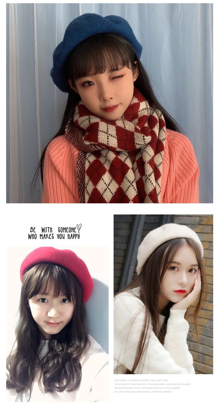 Soft-brimmed cartoon fisherman hats for children are in stock. Winter warm woolen Beret children's hats are cute and fashionable detail image 4