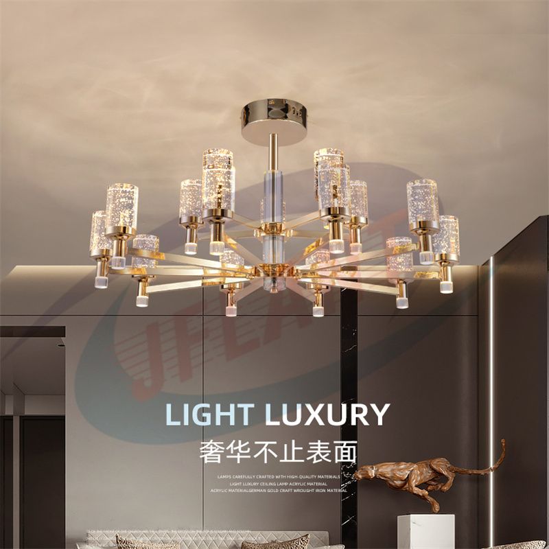 Large living room luxury atmosphere crystal light bedroom dining room light thumbnail