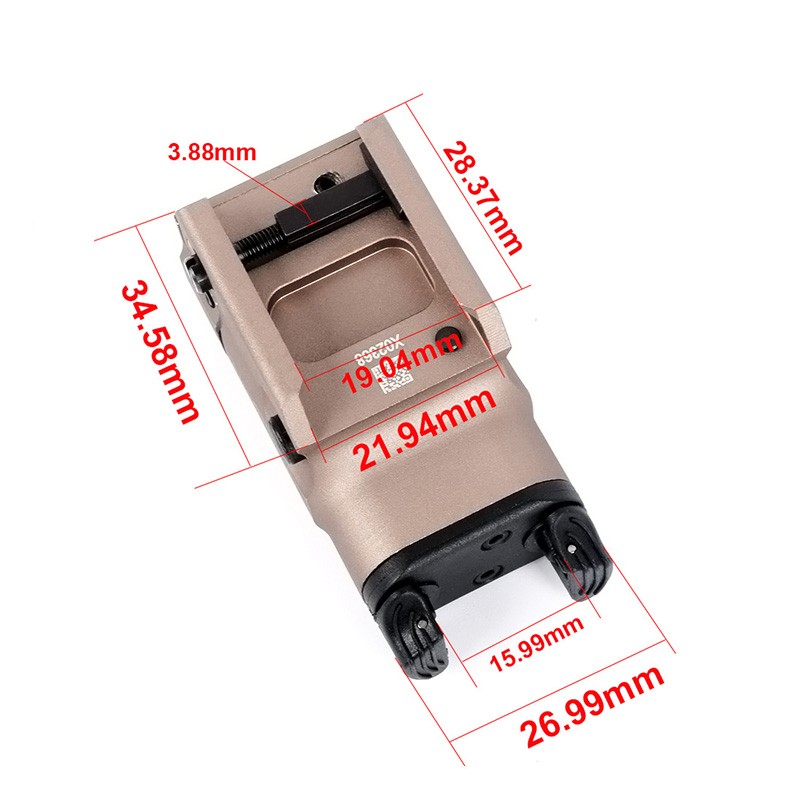 Todo metal XC2 bolsillo bajo colgante LED luz brillante linterna táctica rojo láser mira detail image 5