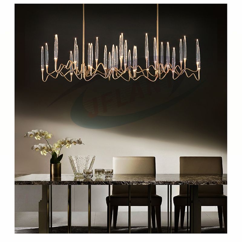 European All Copper Crystal Chandelier Living Room Lamp Atmospheric Crystal Lamps