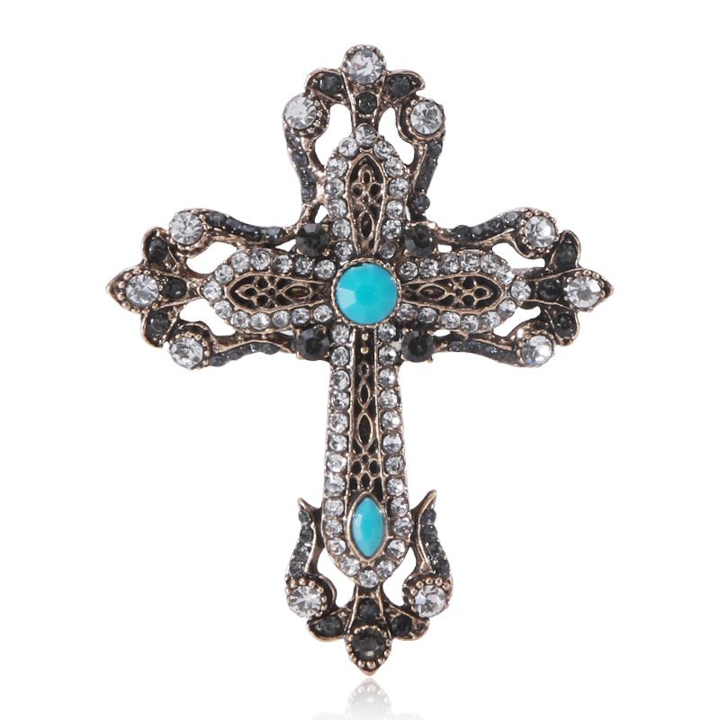 Foreign trade hot cross brooch clothing accessories