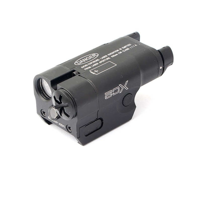 Todo metal XC2 bolsillo bajo colgante LED luz brillante linterna táctica rojo láser mira detail image 2