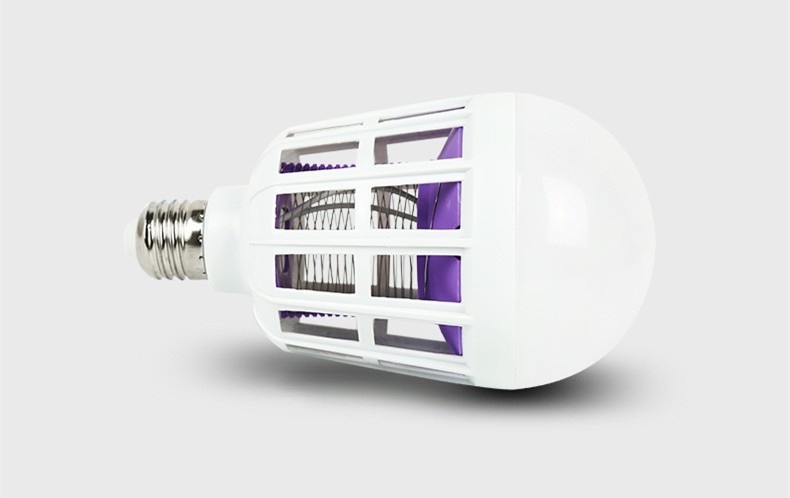 LED高亮灭蚊灯泡 220V家用E27螺口15W高亮紫光灭蚊球泡灯详情图2