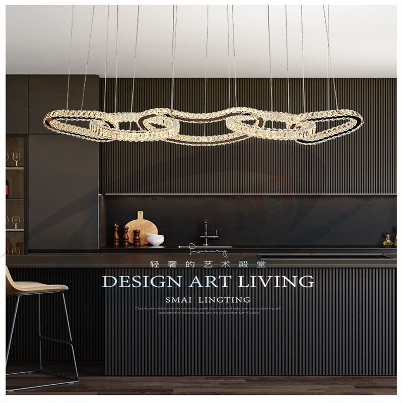 Post-modern crystal chandelier European living room light luxury Hong Kong style thumbnail