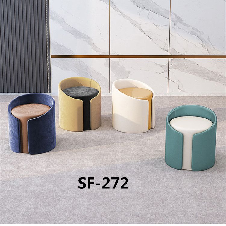 Lu Zi Furniture Factory direct sales Nordic small round stool leisure chairs, living room sofa stools, sitting stools, round stools, low stools, creative household makeup and grooming stools, shoe-changing stools