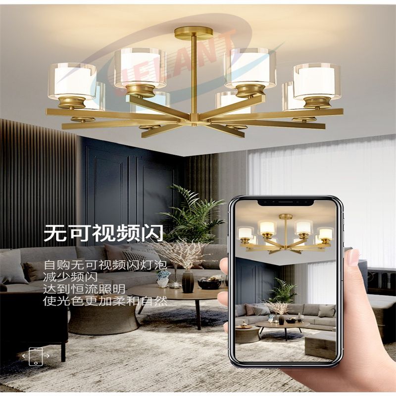 European-Style Copper Crystal Chandelier Living Room Lamp Luxury French Dining Room Bedroom Atmosphere Crystal Lamp details Picture